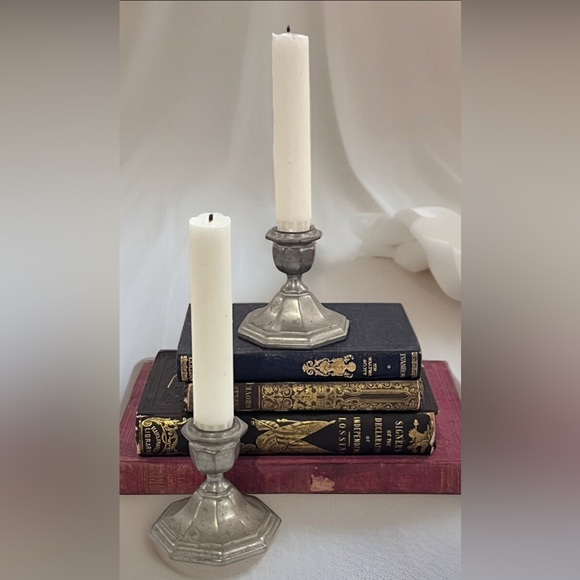 REVERE PEWTER 392  By Benedict  Lot of 2 Candlesticks VINTAGE 🕯️ - Picture 3 of 14